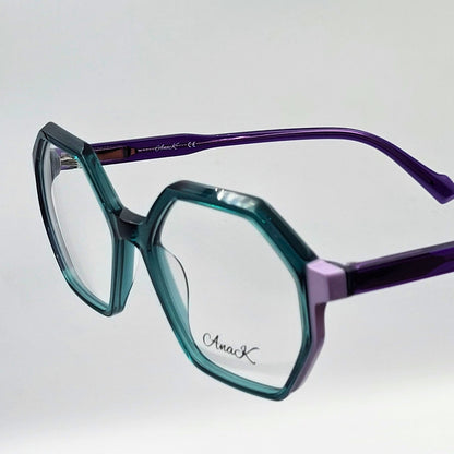 Anak BAF2010L - Green Purple Polygonal Eyeglasses by The Nevermore – Unique Eyeglasses by Nevermore Lifestyle & Tech |