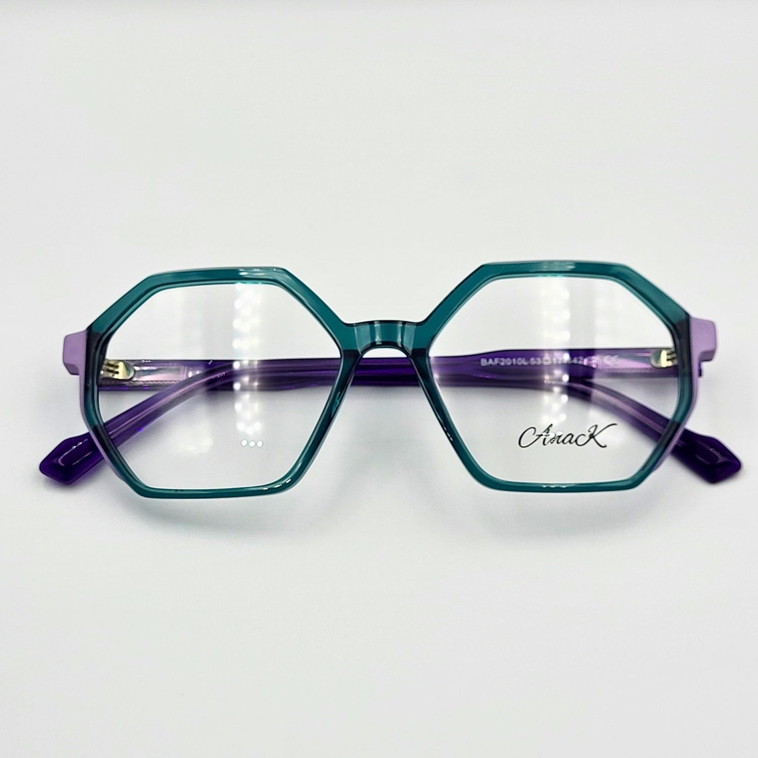 Anak BAF2010L - Green Purple Polygonal Eyeglasses by The Nevermore – Unique Eyeglasses by Nevermore Lifestyle & Tech |