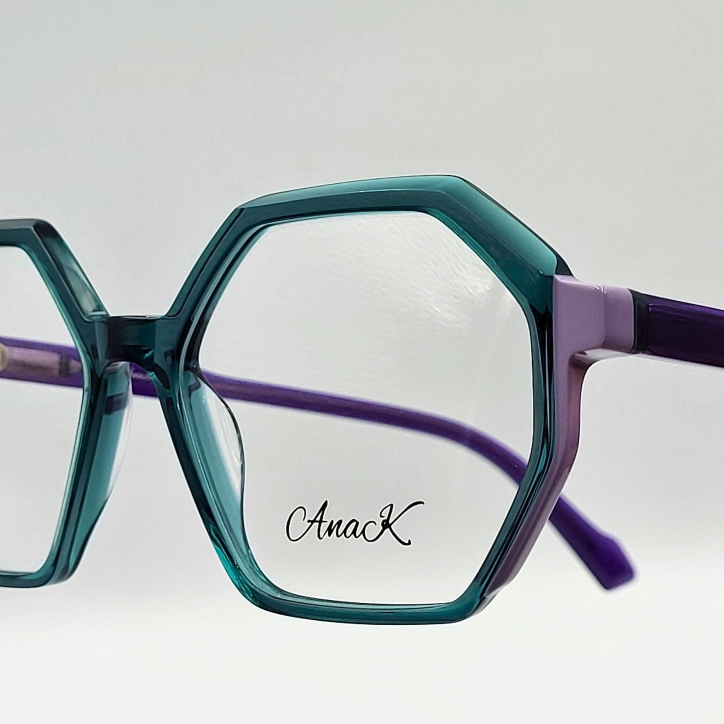 Anak BAF2010L - Green Purple Polygonal Eyeglasses by The Nevermore – Unique Eyeglasses by Nevermore Lifestyle & Tech |