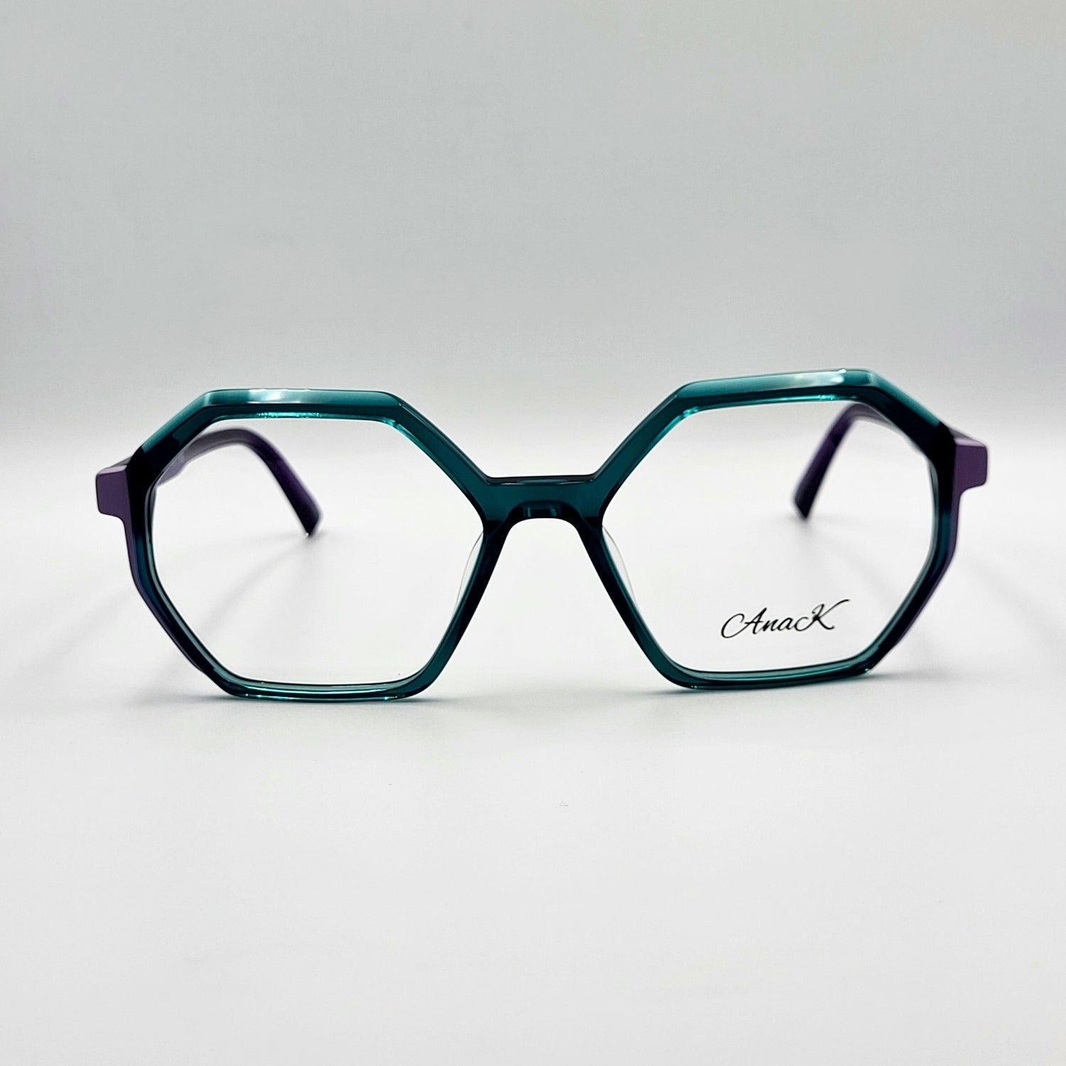 Anak BAF2010L - Green Purple Polygonal Eyeglasses by The Nevermore – Unique Eyeglasses by Nevermore Lifestyle & Tech |