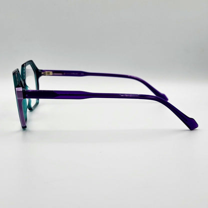 Anak BAF2010L - Green Purple Polygonal Eyeglasses by The Nevermore – Unique Eyeglasses by Nevermore Lifestyle & Tech |