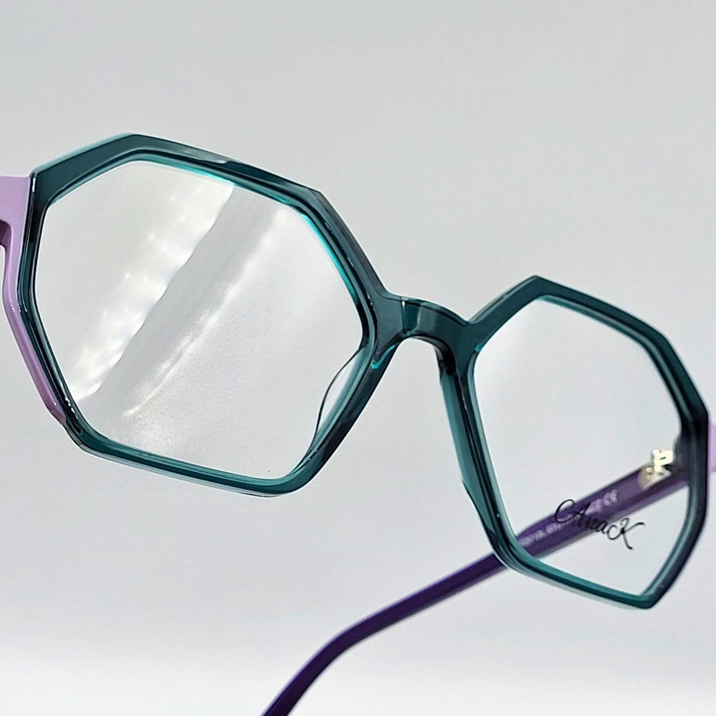 Anak BAF2010L - Green Purple Polygonal Eyeglasses by The Nevermore – Unique Eyeglasses by Nevermore Lifestyle & Tech |