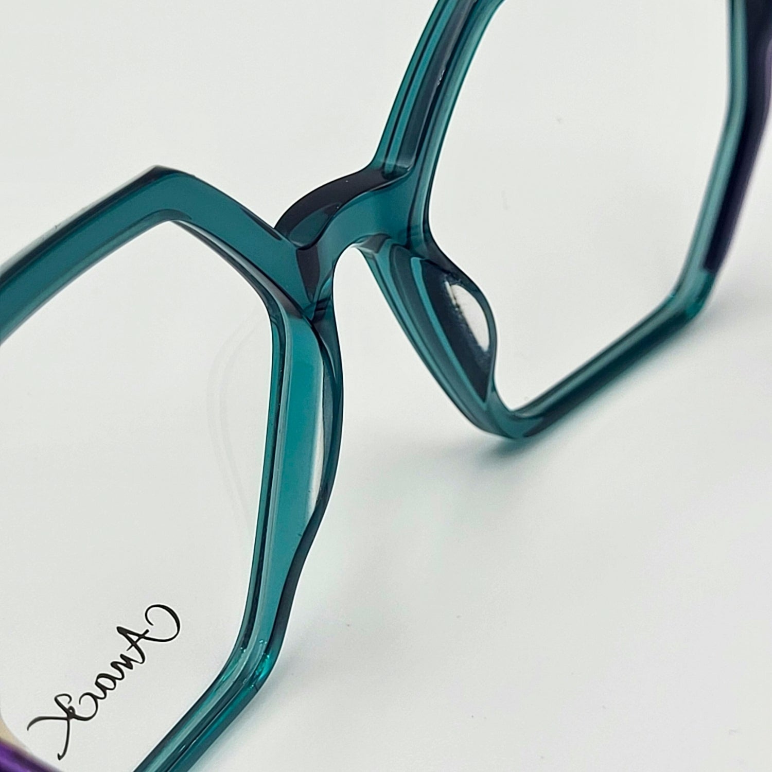 Anak BAF2010L - Green Purple Polygonal Eyeglasses by The Nevermore – Unique Eyeglasses by Nevermore Lifestyle & Tech |