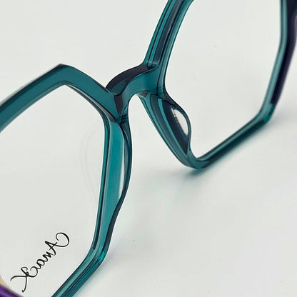 Anak BAF2010L - Green Purple Polygonal Eyeglasses by The Nevermore – Unique Eyeglasses by Nevermore Lifestyle & Tech |