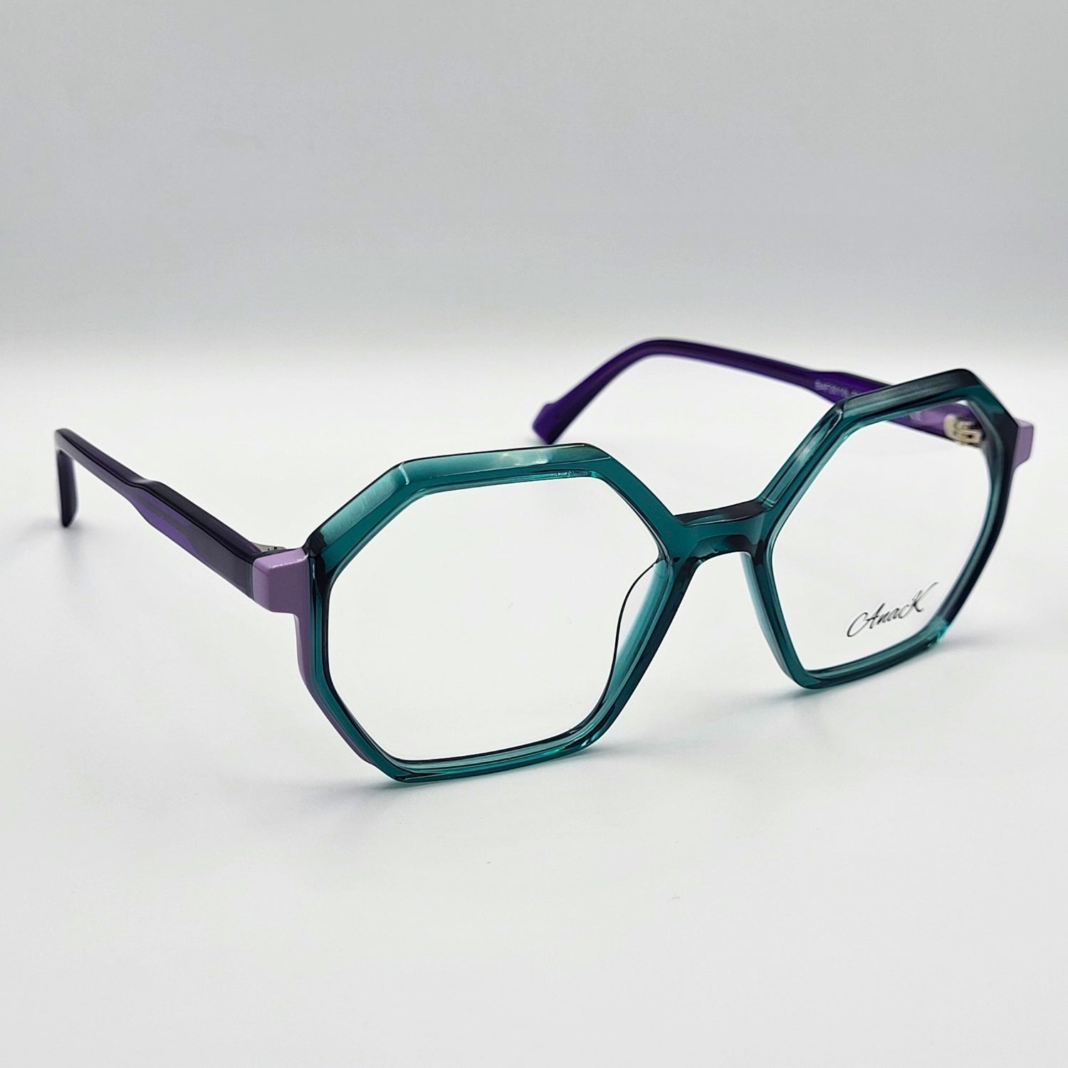 Anak BAF2010L - Green Purple Polygonal Eyeglasses by The Nevermore – Unique Eyeglasses by Nevermore Lifestyle & Tech |