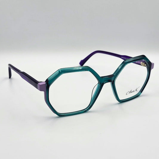 Anak BAF2010L - Green Purple Polygonal Eyeglasses by The Nevermore – Unique Eyeglasses by Nevermore Lifestyle & Tech |