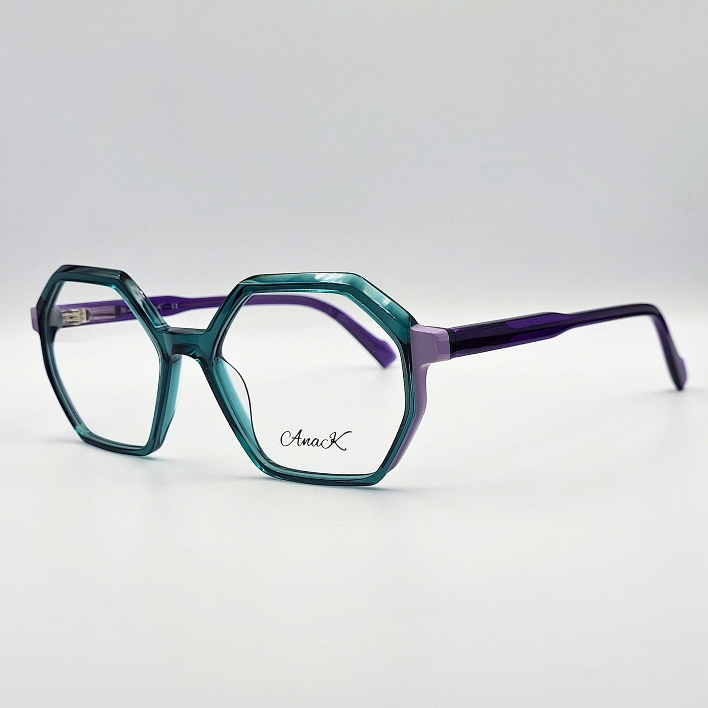 Anak BAF2010L - Green Purple Polygonal Eyeglasses by The Nevermore – Unique Eyeglasses by Nevermore Lifestyle & Tech |