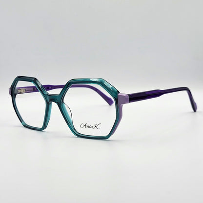 Anak BAF2010L - Green Purple Polygonal Eyeglasses by The Nevermore – Unique Eyeglasses by Nevermore Lifestyle & Tech |