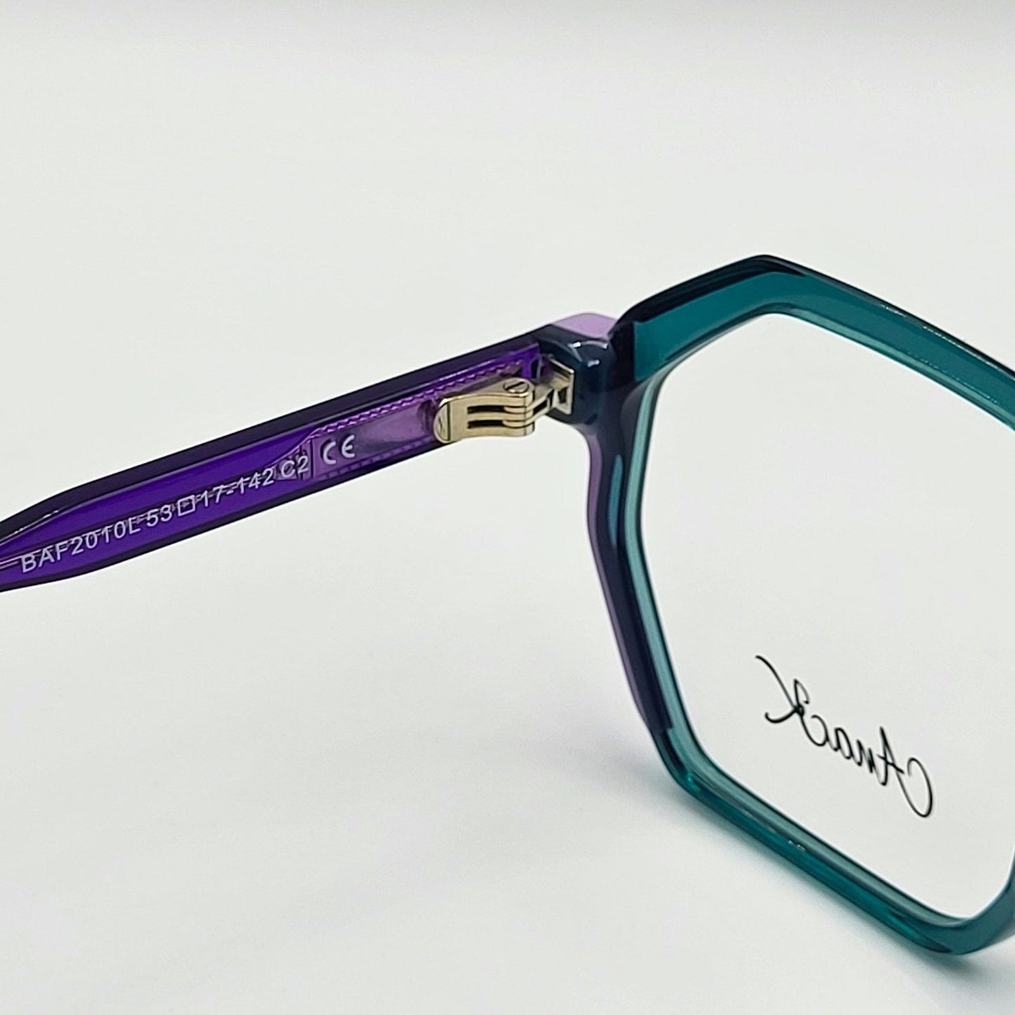 Anak BAF2010L - Green Purple Polygonal Eyeglasses by The Nevermore – Unique Eyeglasses by Nevermore Lifestyle & Tech |