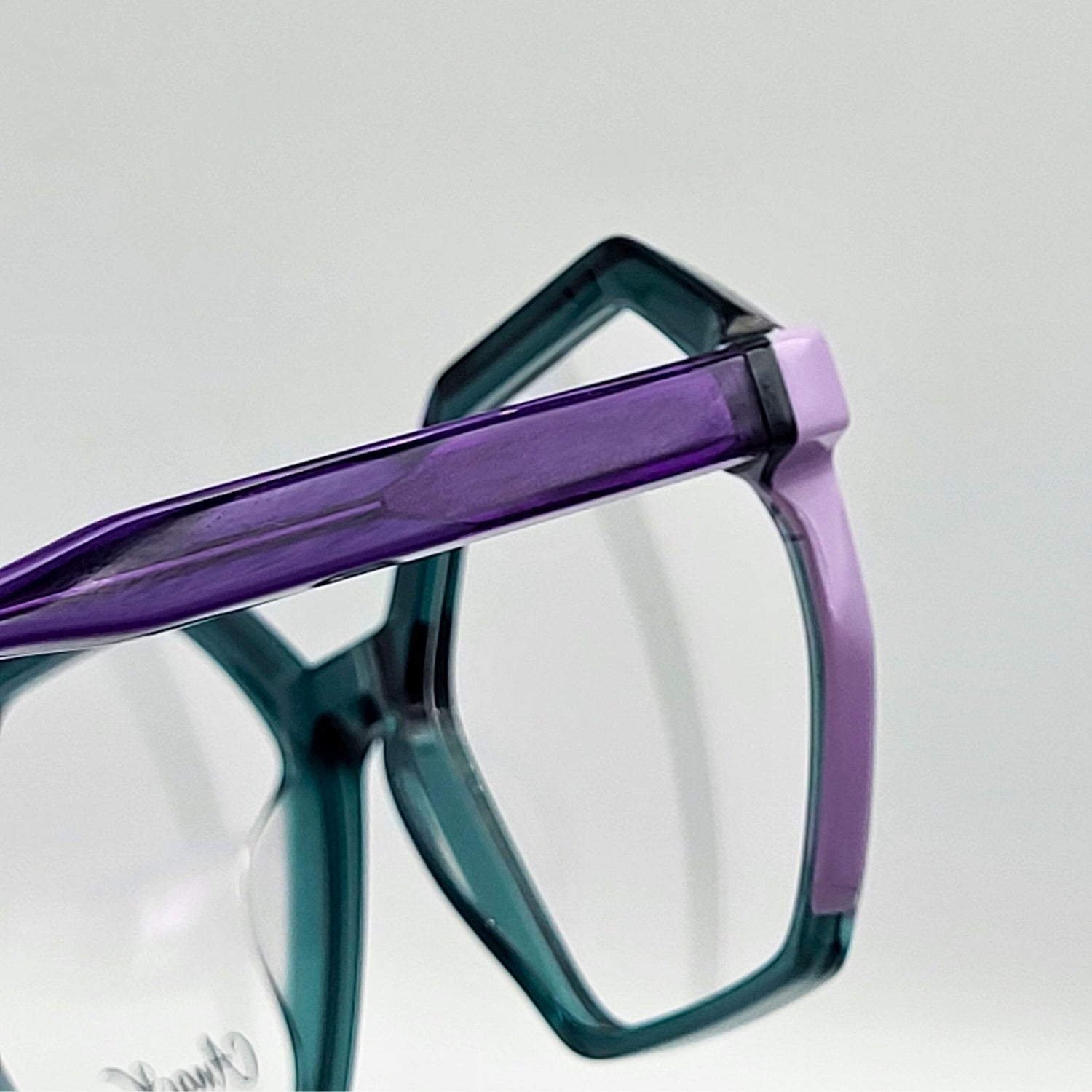 Anak BAF2010L - Green Purple Polygonal Eyeglasses by The Nevermore – Unique Eyeglasses by Nevermore Lifestyle & Tech |