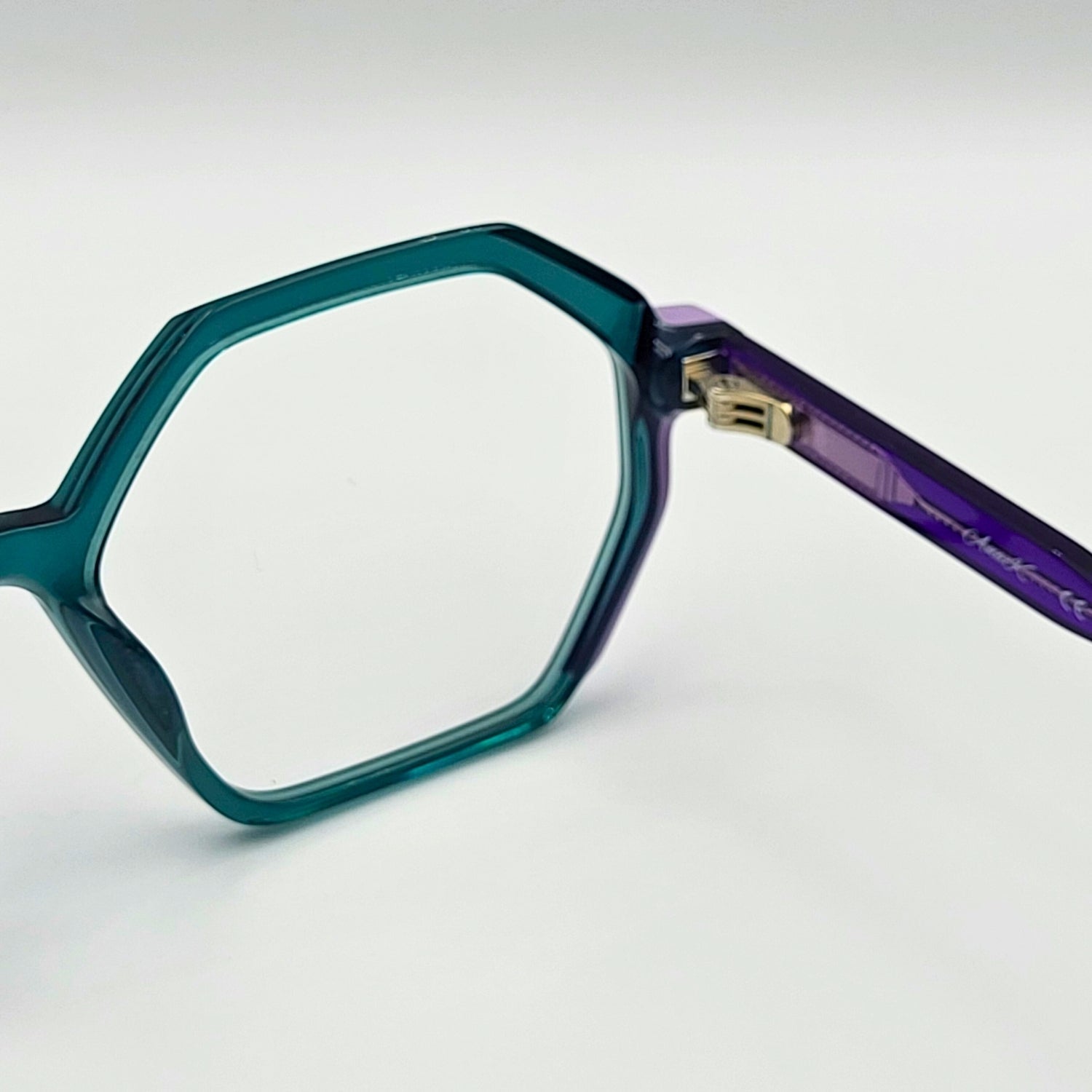 Anak BAF2010L - Green Purple Polygonal Eyeglasses by The Nevermore – Unique Eyeglasses by Nevermore Lifestyle & Tech |