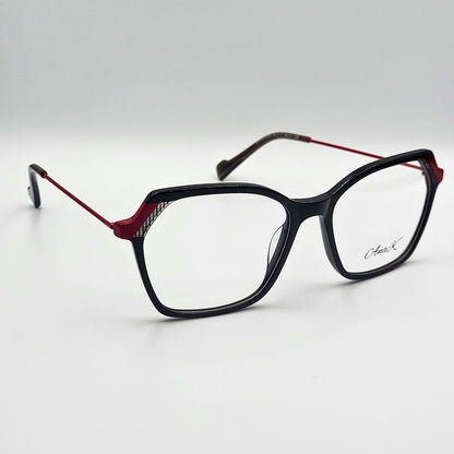 Anak BAF8002ML - Black Red Polygonal Eyeglasses by The Nevermore – Unique Eyeglasses by Nevermore Lifestyle & Tech |