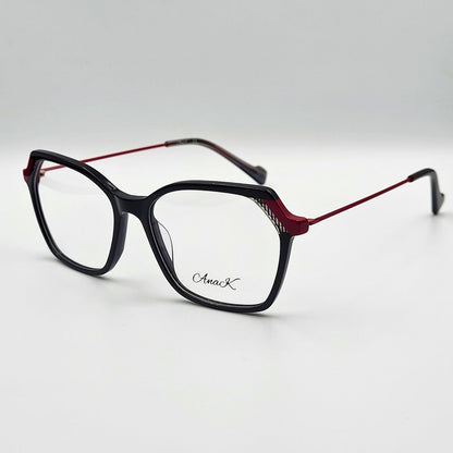 Anak BAF8002ML - Black Red Polygonal Eyeglasses by The Nevermore – Unique Eyeglasses by Nevermore Lifestyle & Tech |