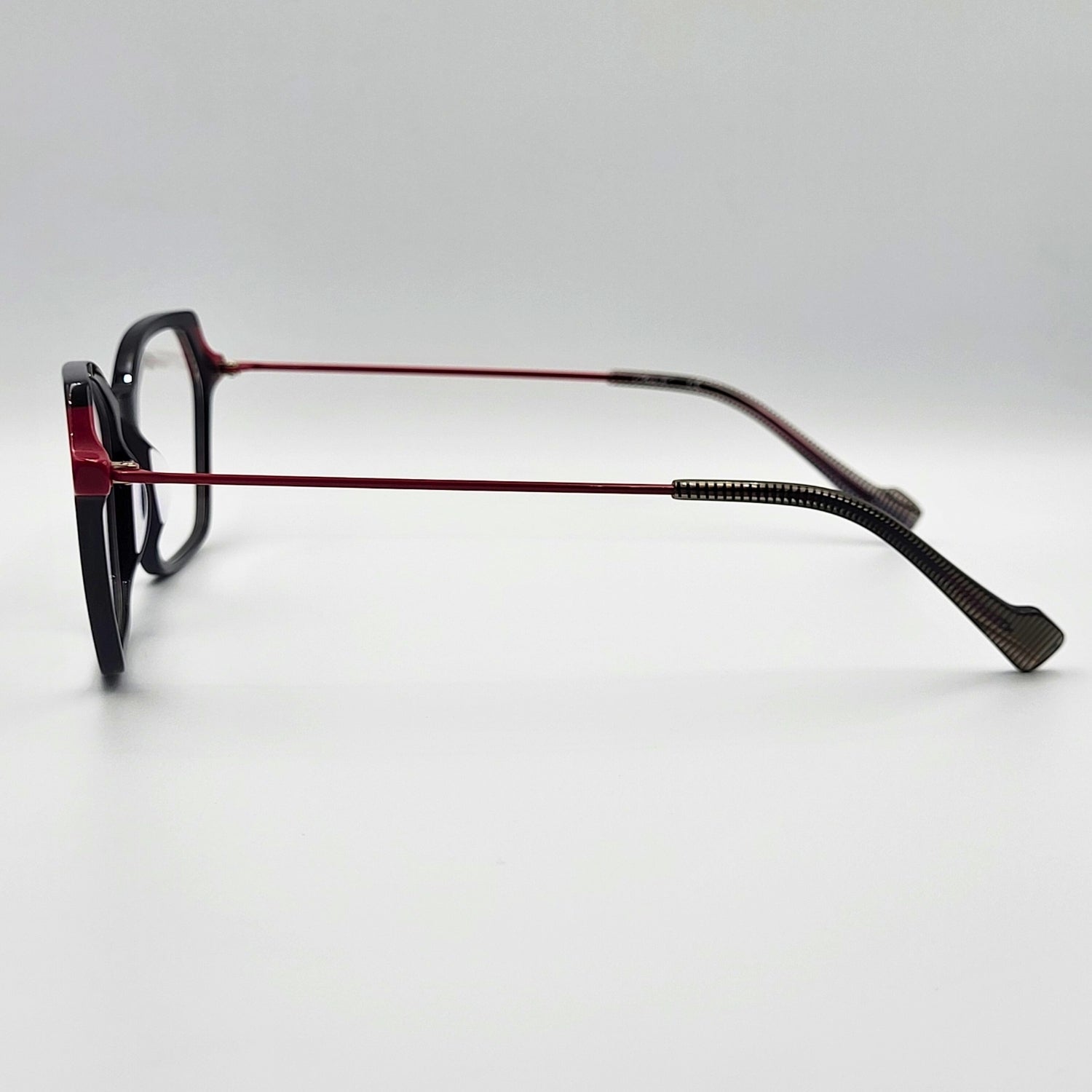 Anak BAF8002ML - Black Red Polygonal Eyeglasses by The Nevermore – Unique Eyeglasses by Nevermore Lifestyle & Tech |