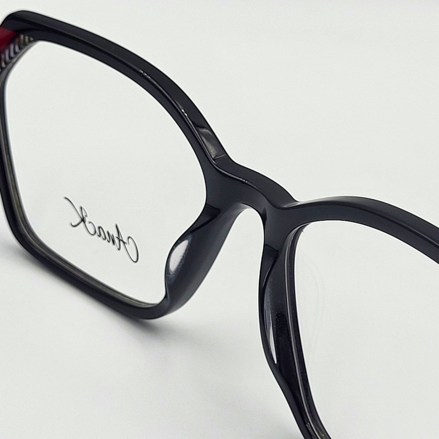 Anak BAF8002ML - Black Red Polygonal Eyeglasses by The Nevermore – Unique Eyeglasses by Nevermore Lifestyle & Tech |