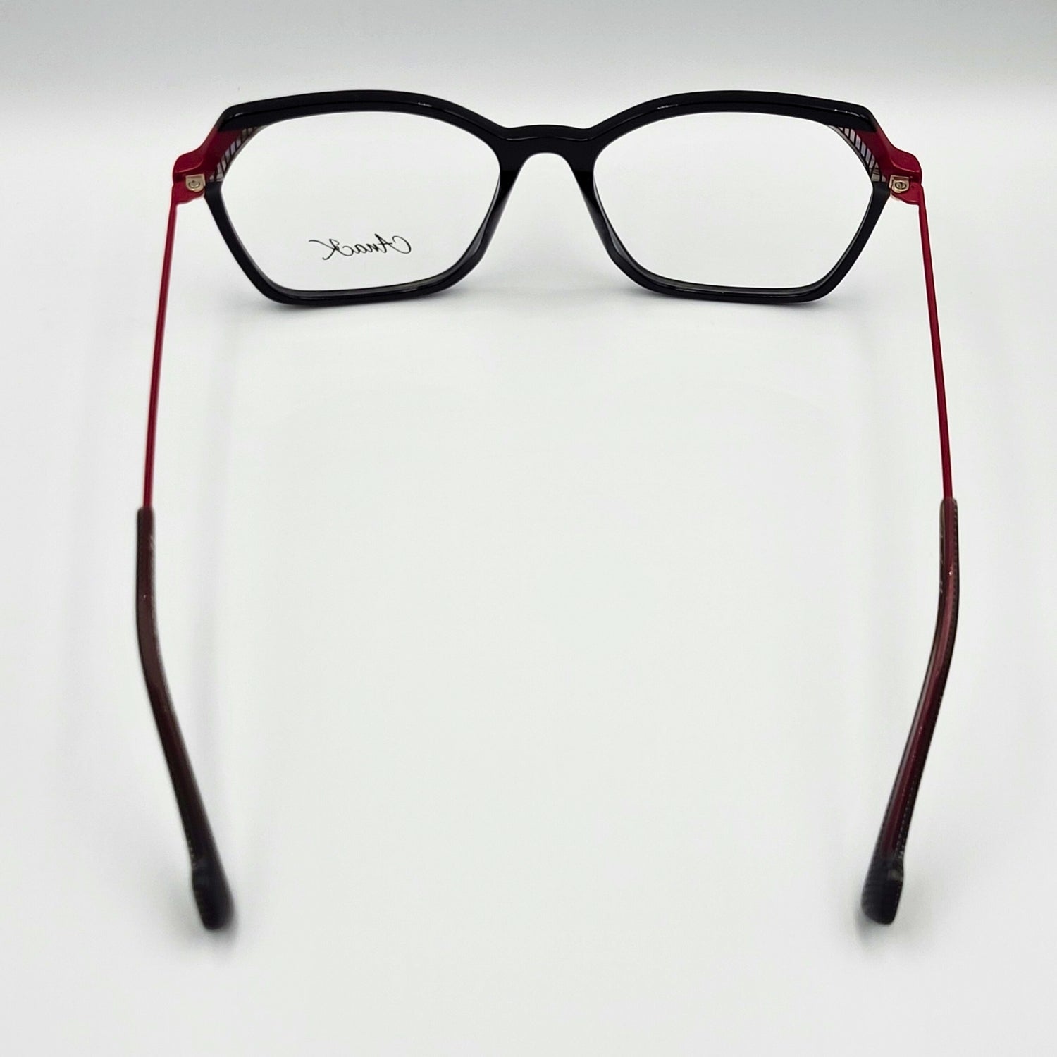 Anak BAF8002ML - Black Red Polygonal Eyeglasses by The Nevermore – Unique Eyeglasses by Nevermore Lifestyle & Tech |