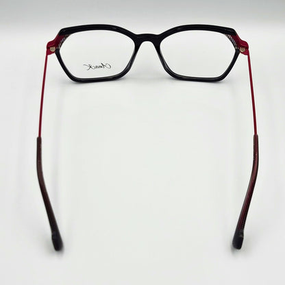 Anak BAF8002ML - Black Red Polygonal Eyeglasses by The Nevermore – Unique Eyeglasses by Nevermore Lifestyle & Tech |