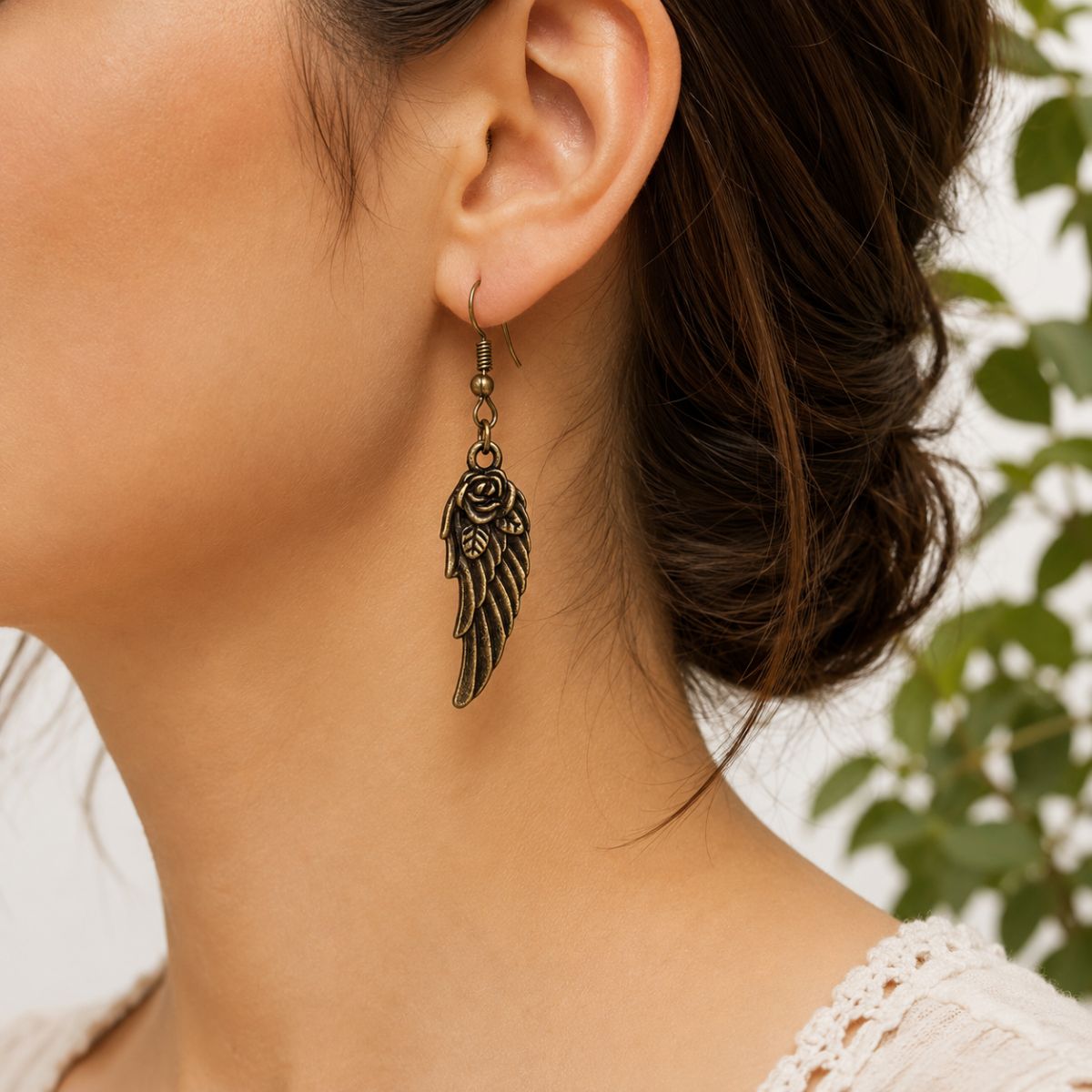Angel Wing Earrings - Rosewing Relic by The Nevermore – Unique Earrings by The Nevermore | Antique Silver