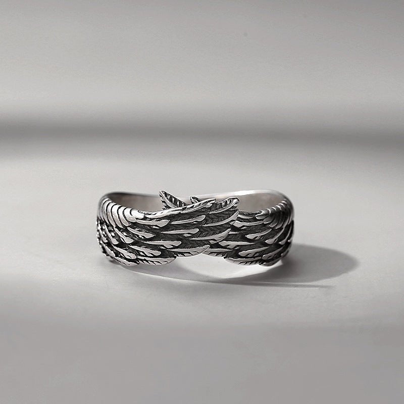Angel Wings - The Nevermore Ring – Unique Rings by Nevermore Lifestyle & Tech | Silver Mens Feather