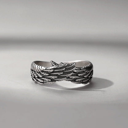 Angel Wings - The Nevermore Ring – Unique Rings by Nevermore Lifestyle & Tech | Silver Mens Feather