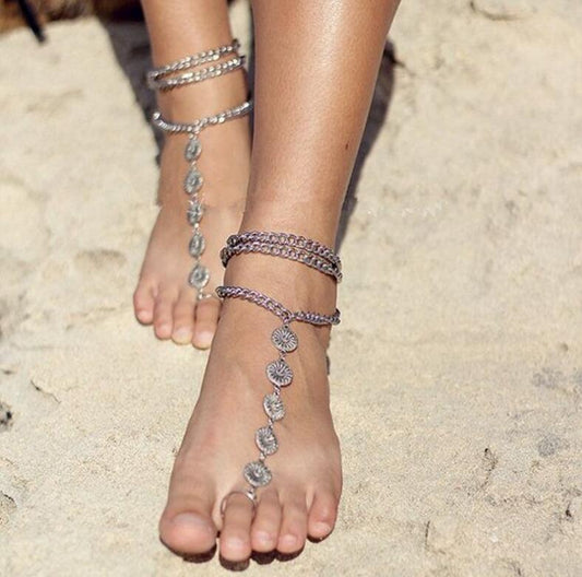 Ankles barefoot carved ornaments - The Nevermore Boho Anklet Barefoot Sandals – Unique Boho Anklet Barefoot Sandals by Nevermore Lifestyle & Tech | default