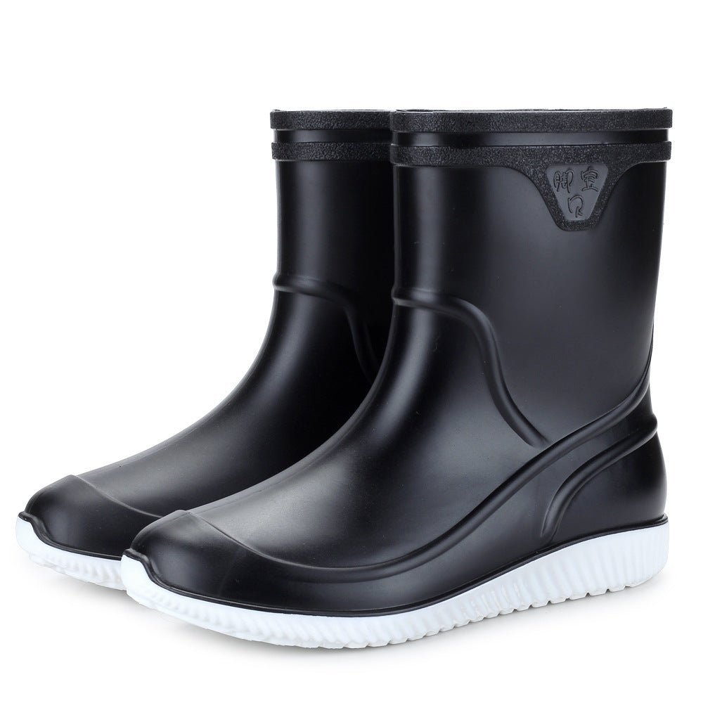 Apollo Mid - Tube PVC Rain Boots for Men by The Nevermore – Unique Boots for Women by Nevermore Lifestyle & Tech | 39 WhiteBlack