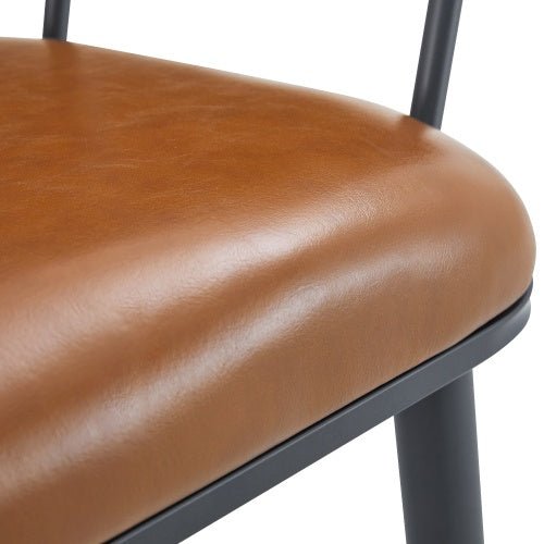 Indoor Upholstered Dining Chair With Metal Legs Set Of 2,Brown