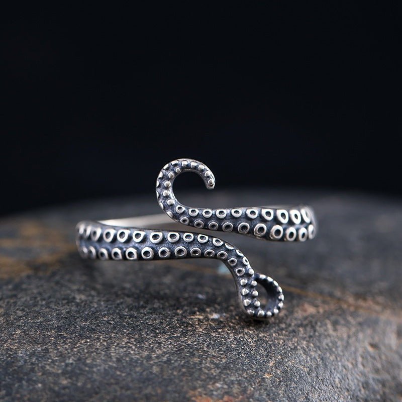 ArtisanAura Octopus Vintage Craft - The Nevermore Gothic Silver Ring