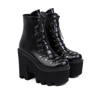 Astrid Alderwood Gothic High Heel Boots by The Nevermore – Unique Gothic Fashion for Women by Nevermore Lifestyle & Tech | 36 Black