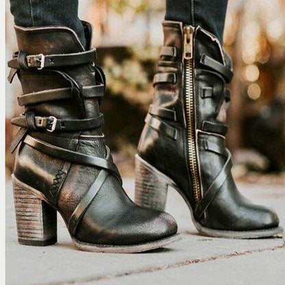 Athena Belt Buckle Knight Boots - by The Nevermore