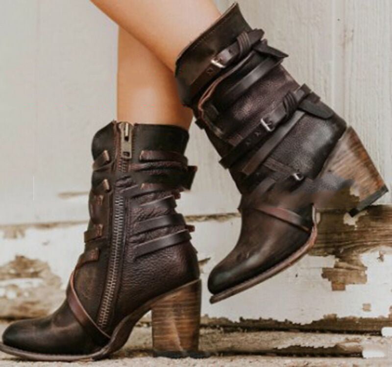 Athena Belt Buckle Knight Boots - by The Nevermore