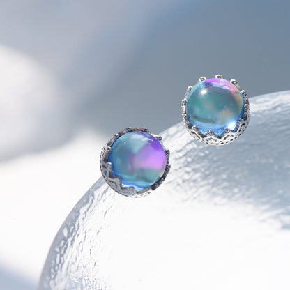 Auriel Crownlight – Moonstone Stud Earrings by The Nevermore – Unique Earrings by Nevermore Lifestyle & Tech | 925 Silver Moonstone Stud Earrings