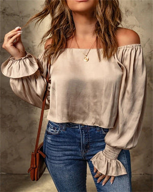 Autumn Harmony - The Nevermore Long Sleeve Top for Women – Unique Women's Fashion by Nevermore Lifestyle & Tech | L Khaki