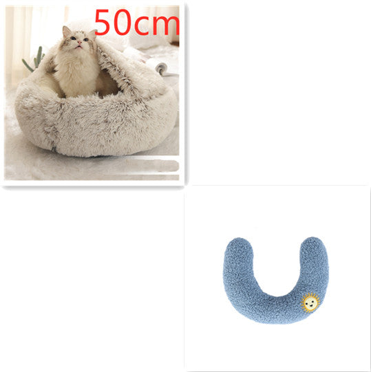 Dog And Cat Winter Warm Bed House for Pets Soft Long Plush - The Nevermore Pet Beds and Furniture