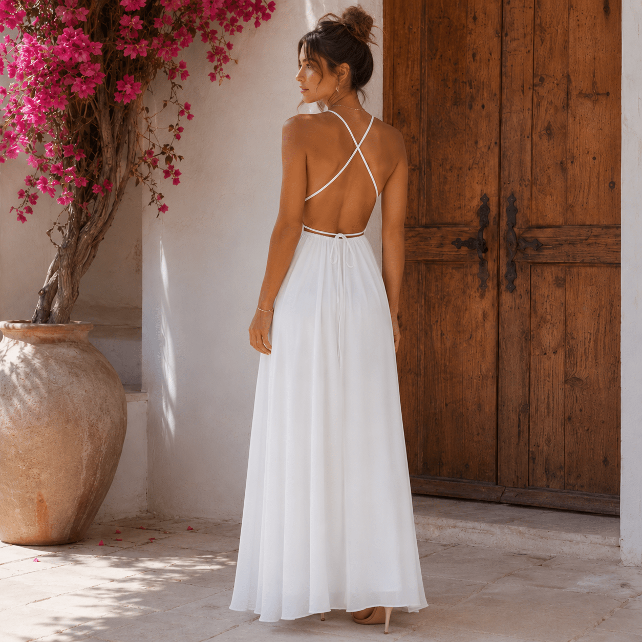 Backless Chiffon Maxi Dress - Ivory Breeze by The Nevermore – Unique Dresses by The Nevermore | L Black