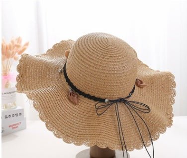 Beachy Keen - Monochrome Straw Hat by The Nevermore – Unique Hats by Nevermore Lifestyle & Tech | One size Light coffee color