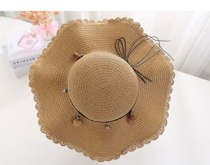 Beachy Keen - Monochrome Straw Hat by The Nevermore – Unique Hats by Nevermore Lifestyle & Tech | One size Navy Blue