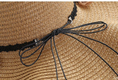 Beachy Keen - Monochrome Straw Hat by The Nevermore – Unique Hats by Nevermore Lifestyle & Tech | One size Pink