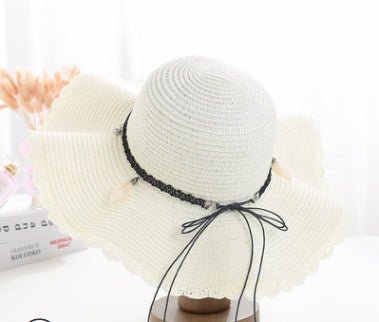 Beachy Keen - Monochrome Straw Hat by The Nevermore – Unique Hats by Nevermore Lifestyle & Tech | One size White