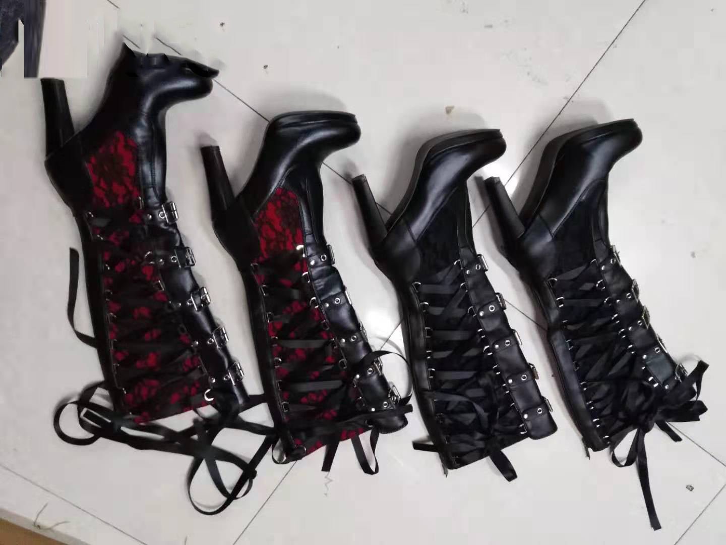 Beatrix DuskyRose - Gothic Waterproof Platform Boots by The Nevermore – Unique Gothic Fashion for Women by Nevermore Lifestyle & Tech | 34 Red