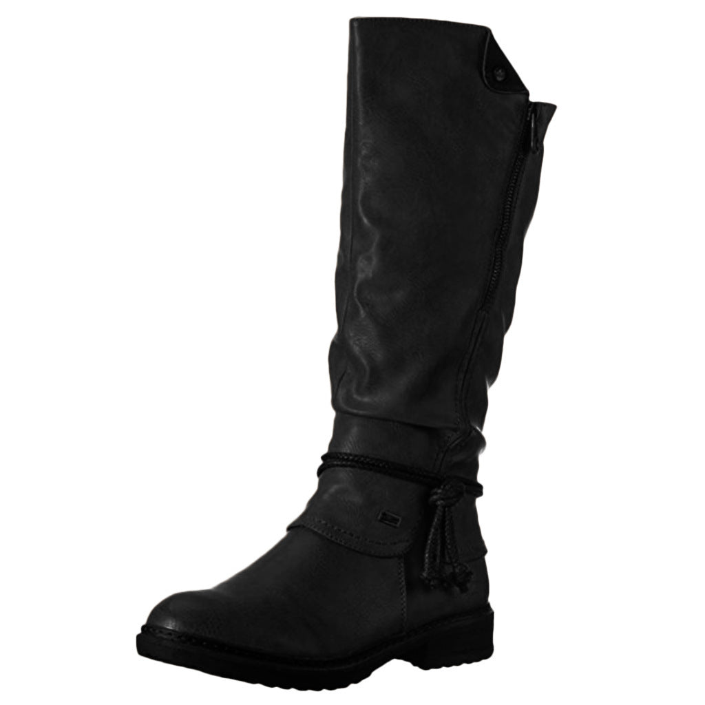 Bella Luxe Long Boots - Women’s PU High Tube Boots by The Nevermore – Unique Boots for Women by Nevermore Lifestyle & Tech | 35 Black