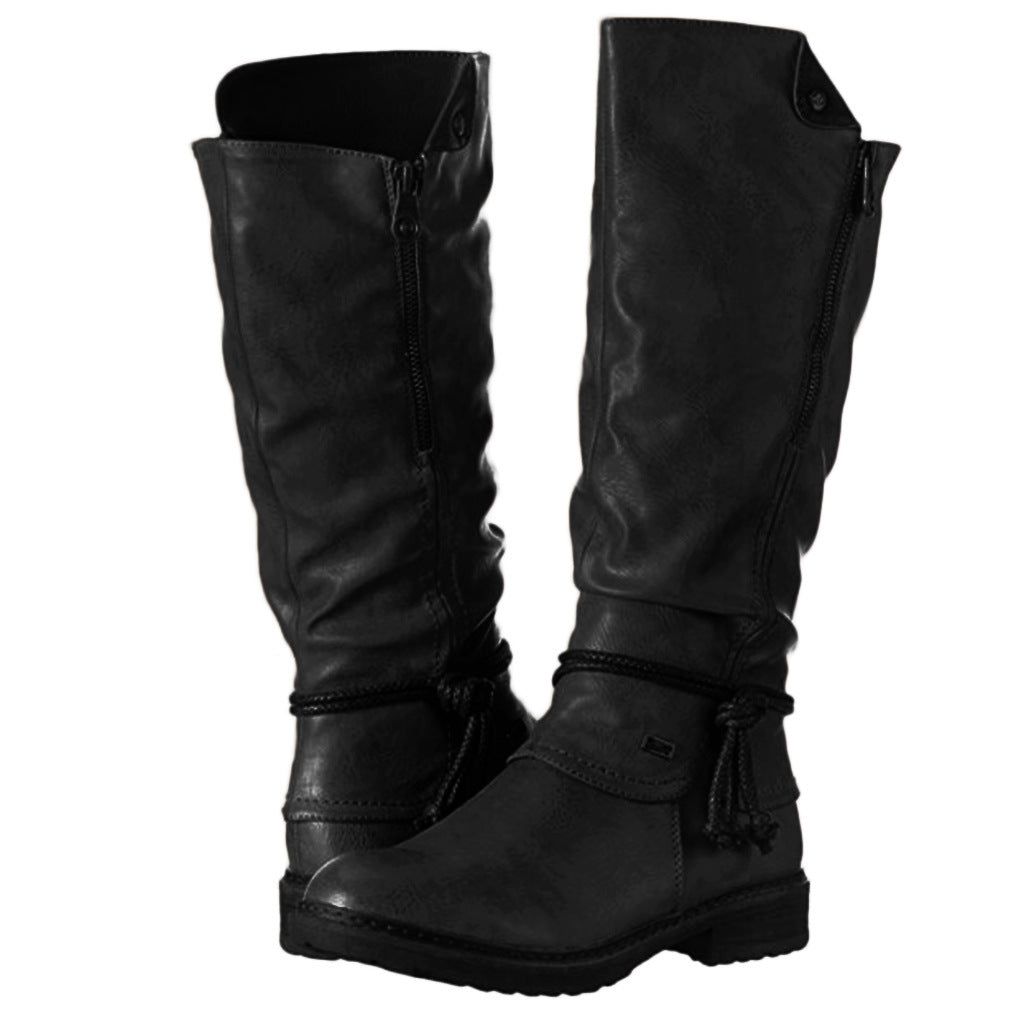 Bella Luxe Long Boots - Women’s PU High Tube Boots by The Nevermore – Unique Boots for Women by Nevermore Lifestyle & Tech | 35 Black