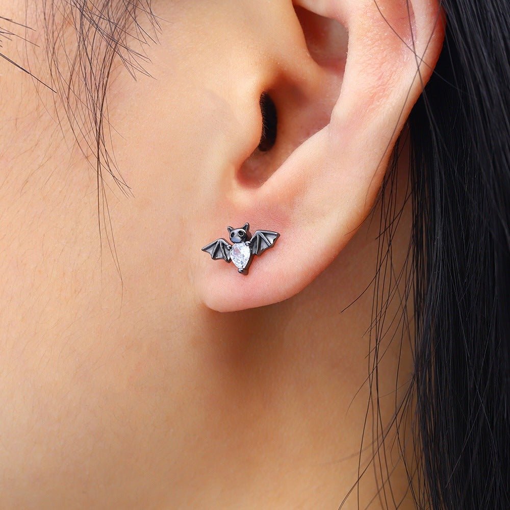 Black Bat Studs - The Nevermore Gothic Earrings – Unique Gothic Jewelry by Nevermore Lifestyle & Tech | Black