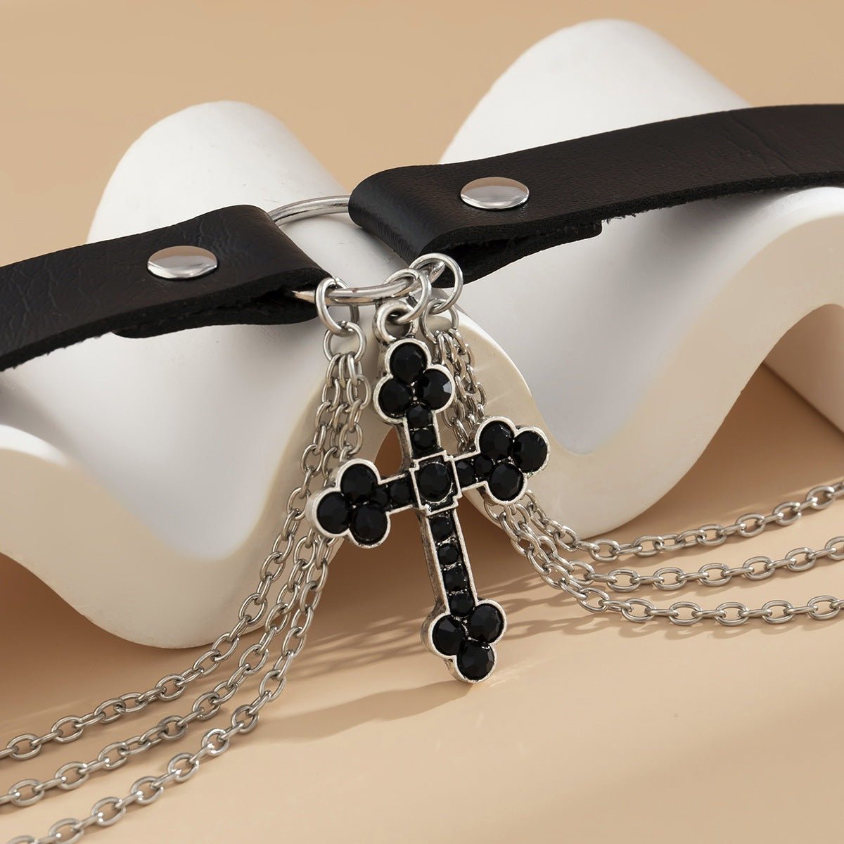 Black Cross Choker - The Nevermore Gothic Choker Necklace – Unique Gothic Pendants by Nevermore Lifestyle & Tech | White K5201