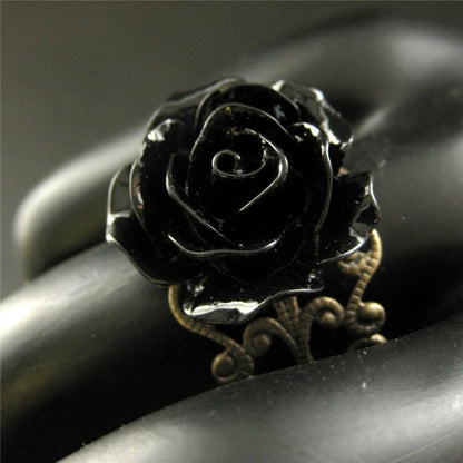 Black Rose Beauty - The Nevermore Gothic Ring – Unique Gothic Rings by Nevermore Lifestyle & Tech | AQ 2266