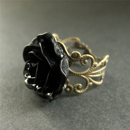 Black Rose Beauty - The Nevermore Gothic Ring – Unique Gothic Rings by Nevermore Lifestyle & Tech | AQ 2266