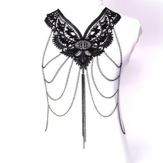 Black tassel lace - The Nevermore Gothic Body Chain – Unique Gothic Accessories by Nevermore Lifestyle & Tech | Black
