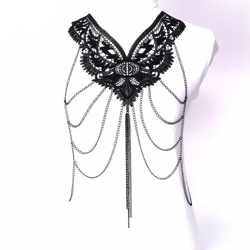 Black tassel lace - The Nevermore Gothic Body Chain – Unique Gothic Accessories by Nevermore Lifestyle & Tech | Black