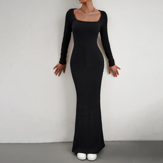 Blaze - Elegant Knitted Midi Dress by The Nevermore – Unique Dresses by Nevermore Lifestyle & Tech | L Black