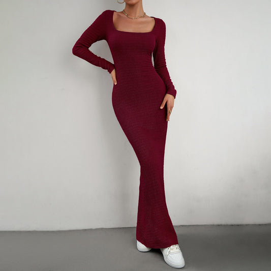 Blaze - Elegant Knitted Midi Dress by The Nevermore – Unique Dresses by Nevermore Lifestyle & Tech | L Wine Red